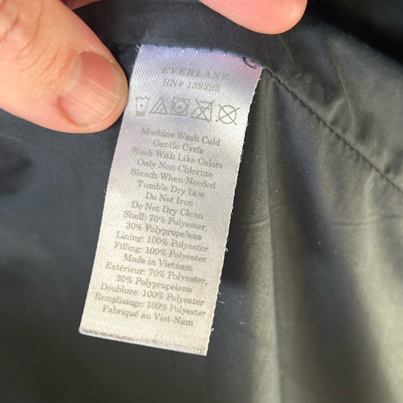 SHIPS FREE! Everlane Black Long Puffer Parka Winter Coat Size Large (L) - Picture 4 of 9